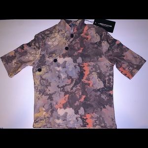 Grey Marbled Printed High Neck Crop Top